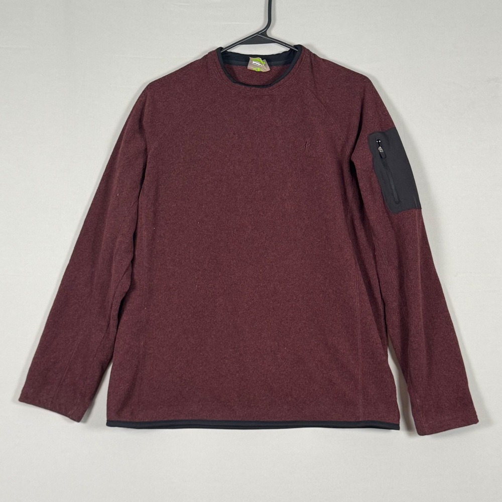 NordicTrack Fleece Pullover Unisex Small Burgundy Maroon Excellent Sleeve Pocket